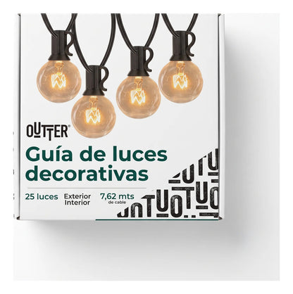 Guirnaldas guia de 25 luces vintage exterior + 2 repuestos