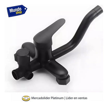 Duchero Canilla Monocomando Mezcladora Para Baño Negro Negro Mate