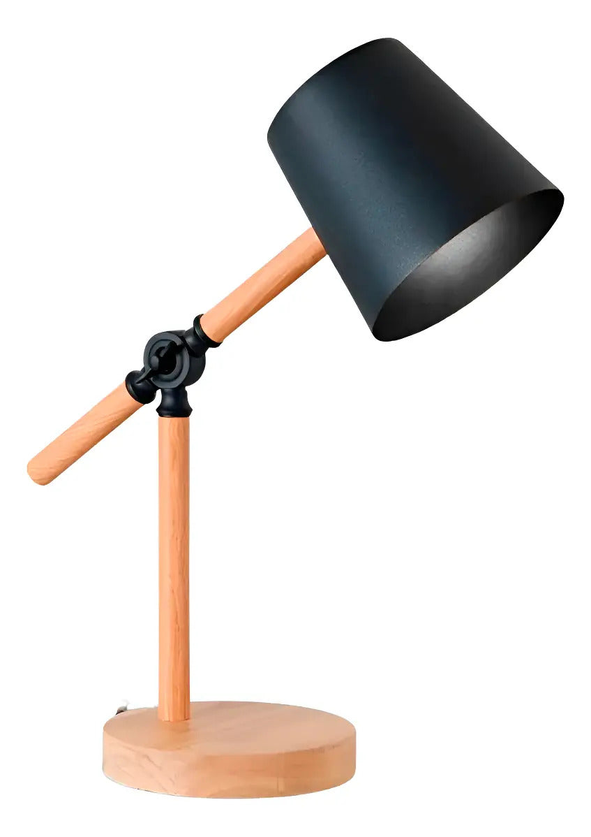 Lampara escritorio portátil nórdica metal madera ajustable