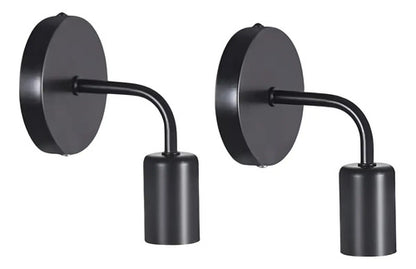 Pack X2 Aplique De Pared Nordico Metal Color Negro
