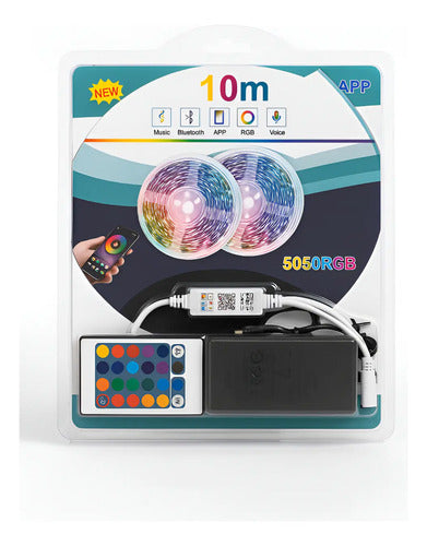 Cinta Tira Luz Led Rgb 10m 5050 12v Control App Bluetooth Rgb