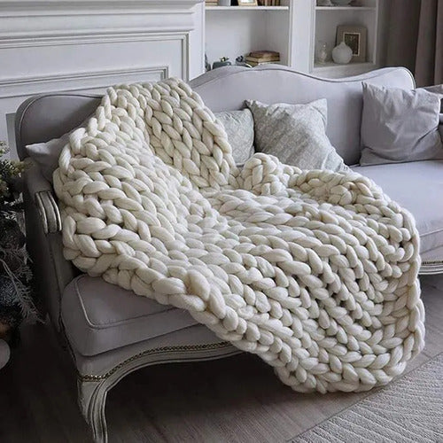 Manta Frazada Suave Invierno 1 Plaza Abrigada 1x2m Poliester Liso 1 Kg Blanco