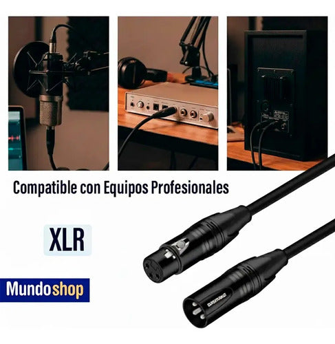 Cable Para Micrófono 5 Metros Audio Color Negro