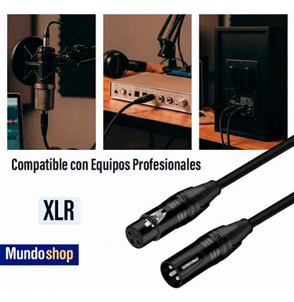 Cable Para Micrófono 5 Metros Audio Color Negro