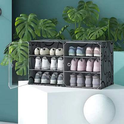 Zapatero modular 6 puertas gris oscuro ABS multiuso 36 pares