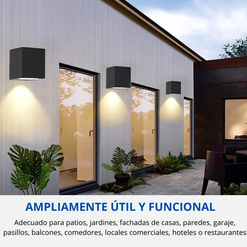 Aplique Exterior Jardin Bidimensional Rectangular Gu10 Luz Negro