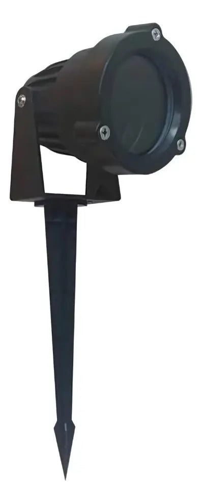 Lampara estaca jardin LED jabalina exterior pincho piso GU10 negro