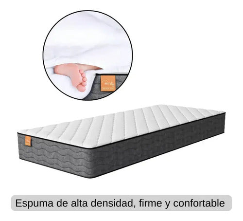 Colchón espuma 1 plaza Emily 17 alta densidad+ 1 almohada