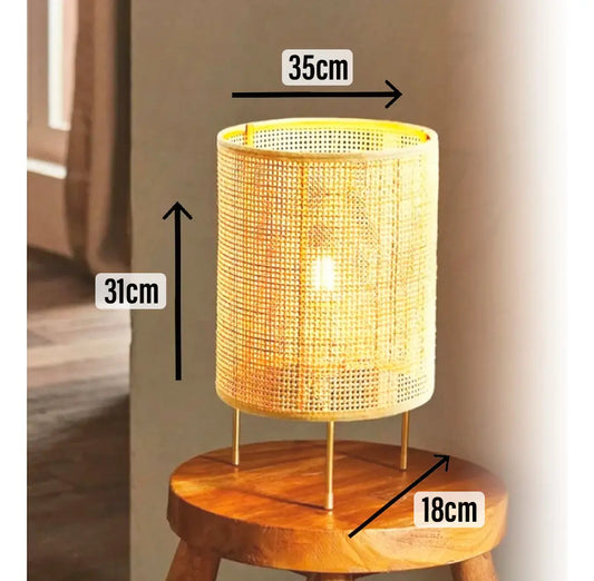 Lámpara portátil de escritorio rattan Praga