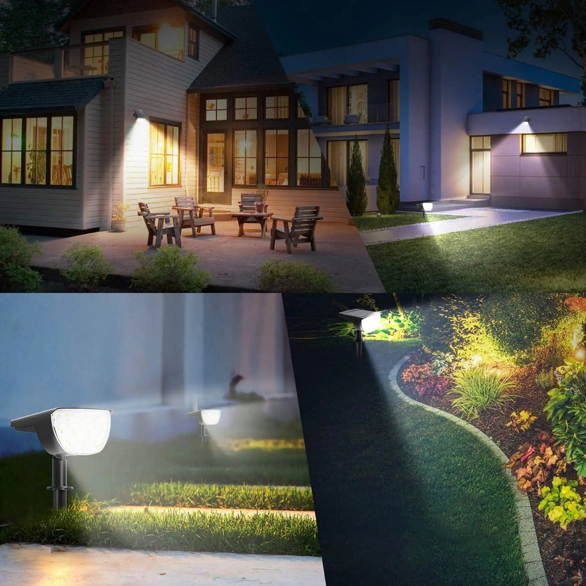 Foco estaca para jardín luz LED con panel solar