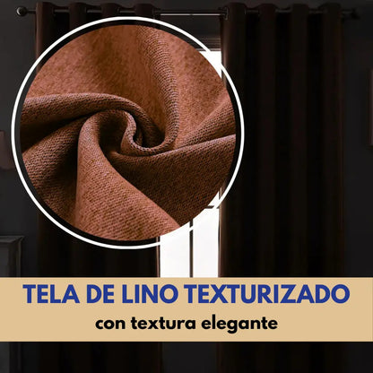 Cortina 2 paños 140 x220 cm textura lino blackout