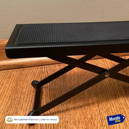 Banquito banco apoya pie para guitarra metalico musica negro