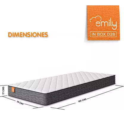 Colchon espuma 1 plaza Emily 17 alta densidad reversible firme