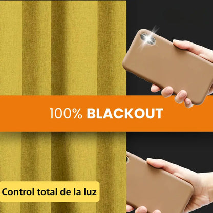 Cortina 2 paños 140 x220 cm textura lino blackout