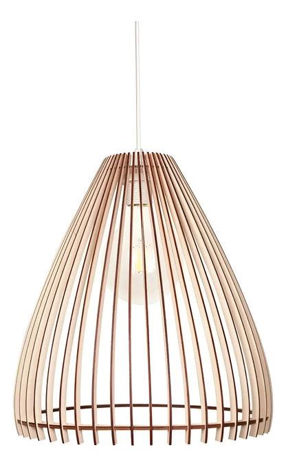 Lampara colgante de techo nordica madera 30cm marrón