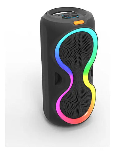 Parlante Bluetooth Karaoke Luces Rgb 8 Pulgadas Recargable Negro