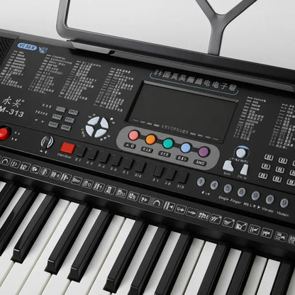 Organo piano teclado eléctrico USB 61 teclas 128 tonos negro