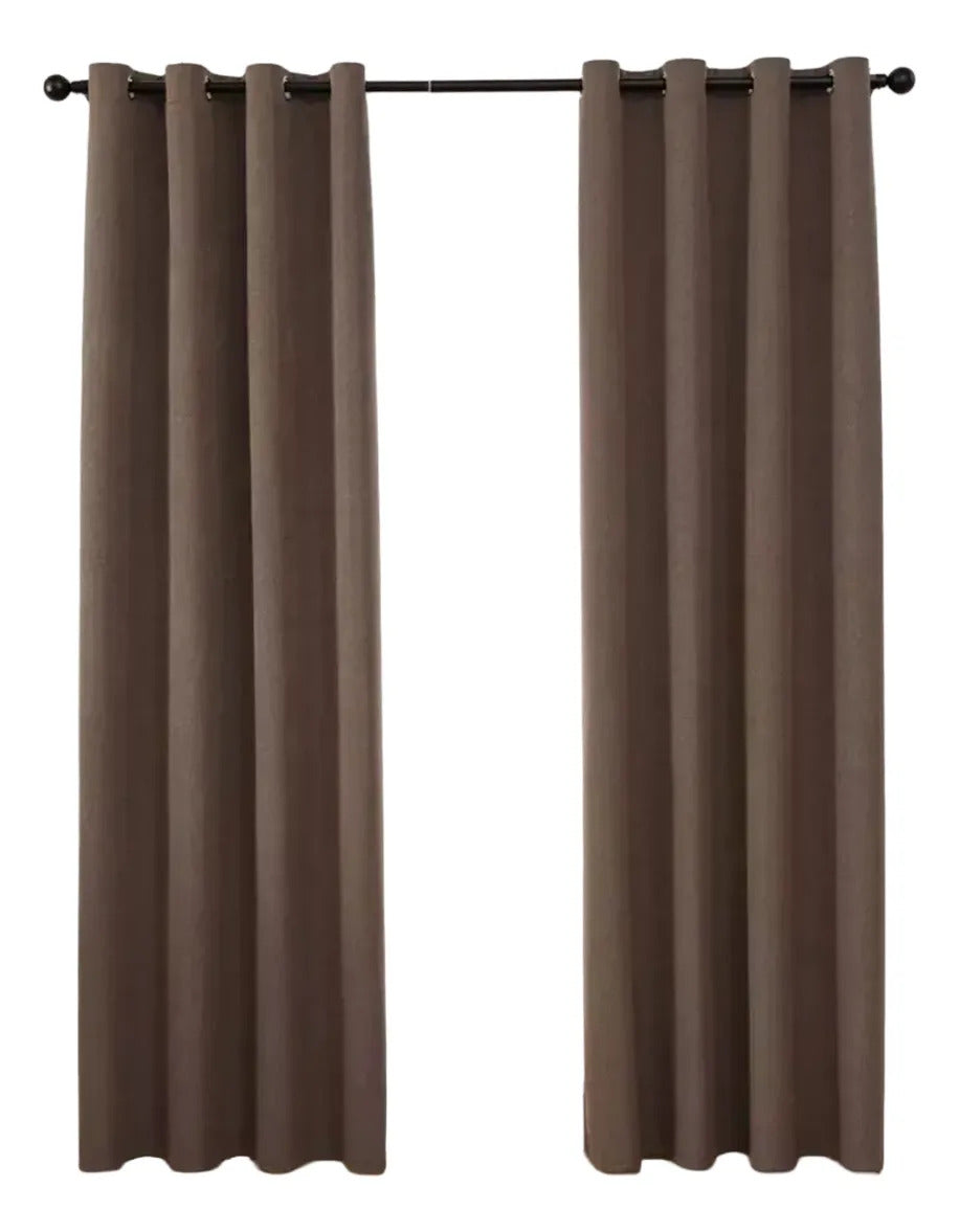 Cortina 2 paños 140 x220 cm textura lino blackout
