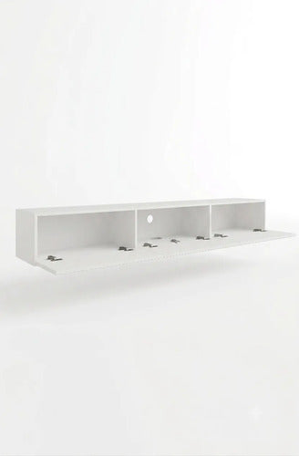 Rack Tv Modular 43 Pulgadas Estilo Minimalista 3 Puertas Blanco
