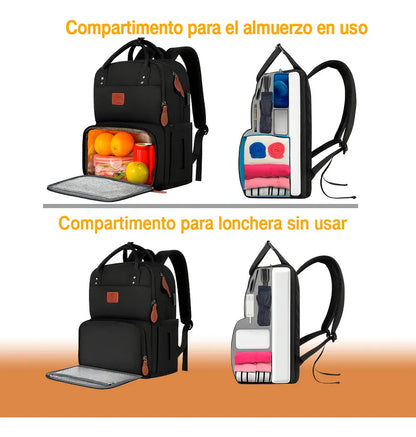 Mochila lonchera termica impermeable laptop Matein 1162 negro