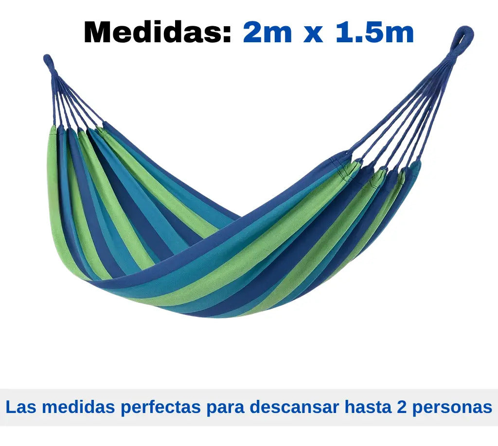Hamaca paraguaya para 2 personas grande 2m x1,5 m seguridad