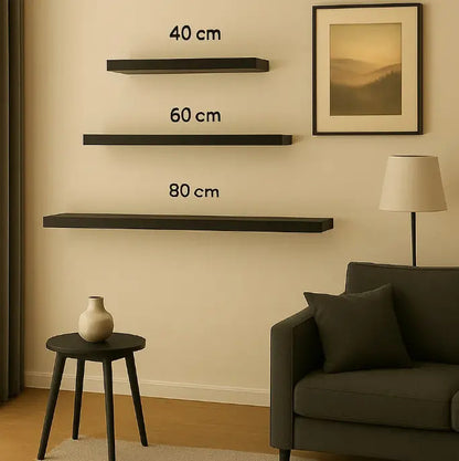 Estantes flotantes - set de 3 de 60x20 kit de instalación