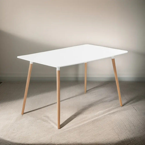 Mesa Eames Rectangular Blanca O Negra 120 X 80 Cm Blanco