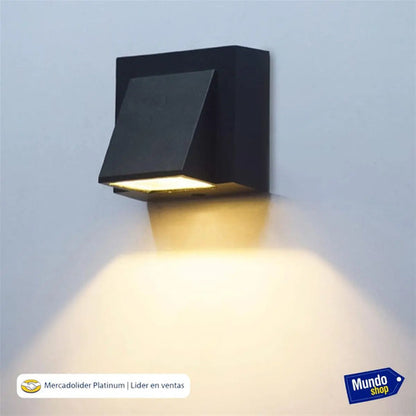 Aplique Exterior Jardin Con Led Integrado 3w Luz Metal Negro