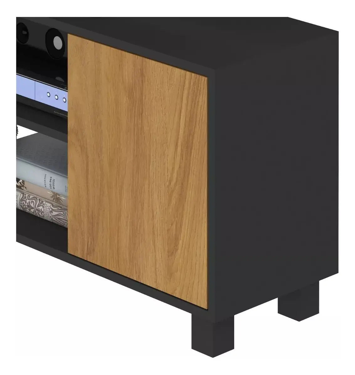 Rack para TV 2 puertas 4 estantes LED LCD mesa living