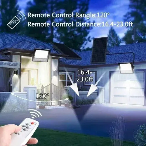 Foco reflector panel solar IP67 iluminacion calidad negro blanco frío