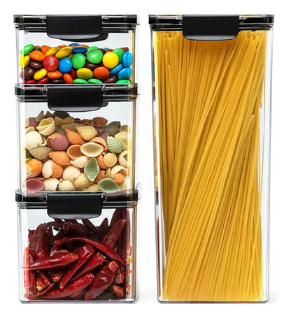 Set 4 Tarros Recipientes Hermeticos Para Cocina Negro