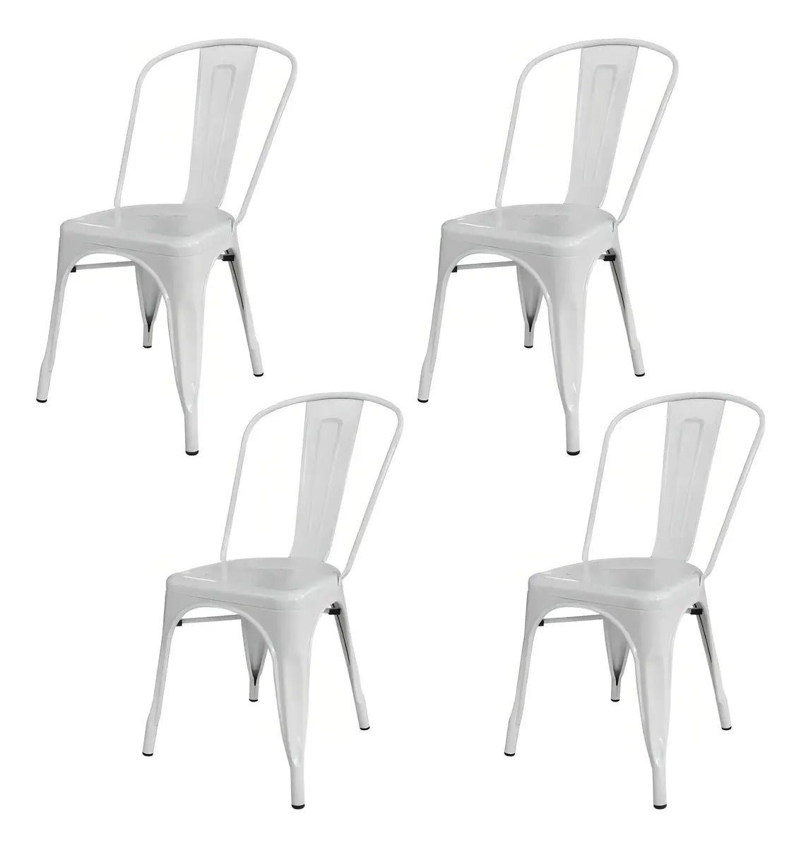 4 sillas Tolix de metal para comedor de exterior