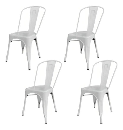 4 sillas Tolix de metal para comedor de exterior