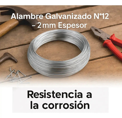 Alambre Galvanizado 2mm Espesor Paquete 1kg Acero Plateado