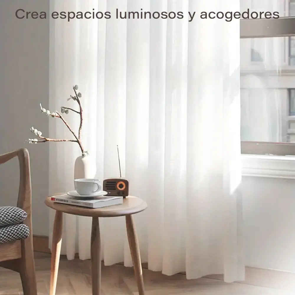 Juego de cortinas de lino blancas 213 cm x132 cm blanco
