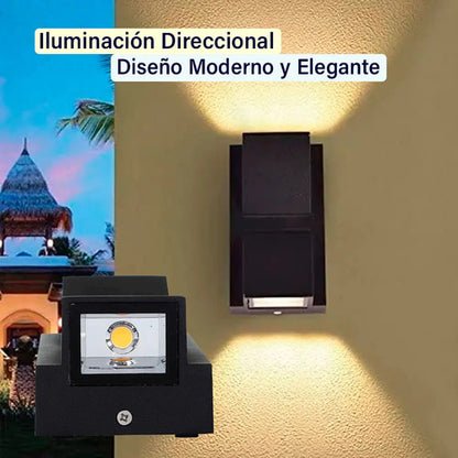 Aplique Exterior Jardin Con Led Integrado 6w Luz Metal Negro