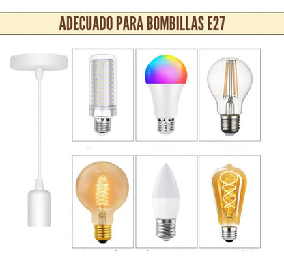 Pack X 2 Lampara Colgante Portalamparas Metal Vintage