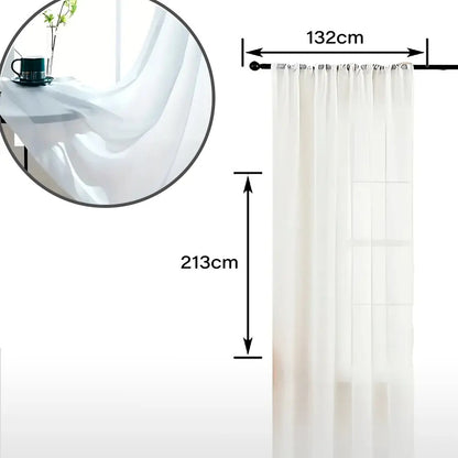 Juego de cortinas de lino blancas 213 cm x132 cm blanco