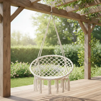 Silla hamaca circular cuerda para interior o exterior
