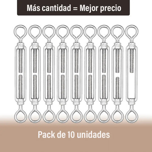 Tensores De Alambre M5 Acero Inoxidable 304 Ajustables 10pcs