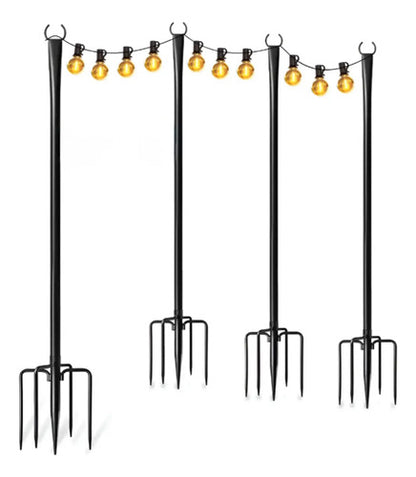 4 Postes De Luz De Acero Para Exterior Jardín Estilo Estaca