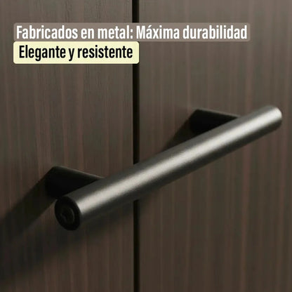 Pack X2 Tirador Manija Agarre Para Mueble Negro Mate Liso