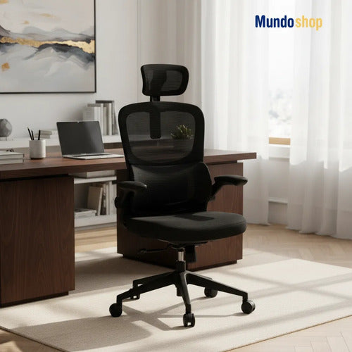 Silla De Escritorio Oficina Ergonómica Con Soporte Lumbar Negro