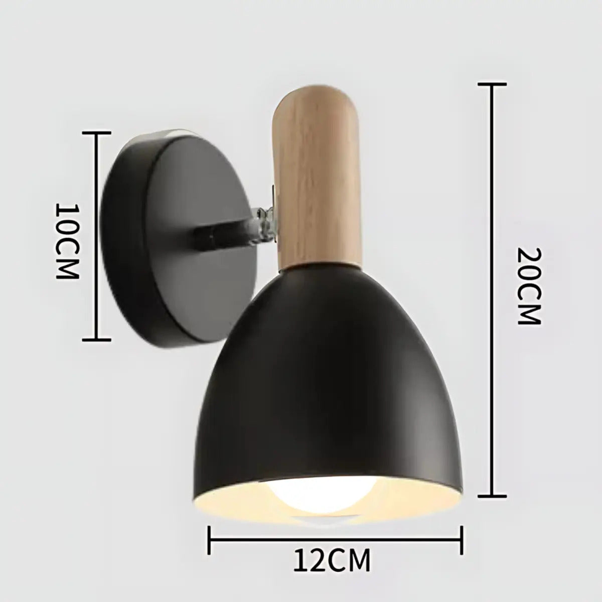 Pack x2 aplique lampara nordica negra de metal para pared domo