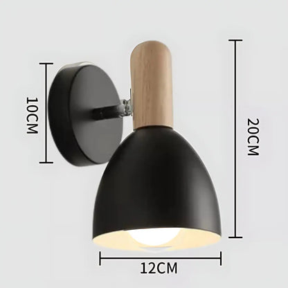 Pack x2 aplique lampara nordica negra de metal para pared domo