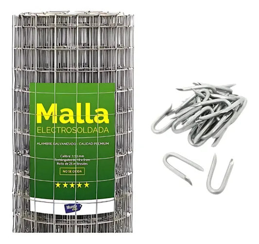 Malla electrosoldada galvanizada 1.2x25m inoxidable rollo