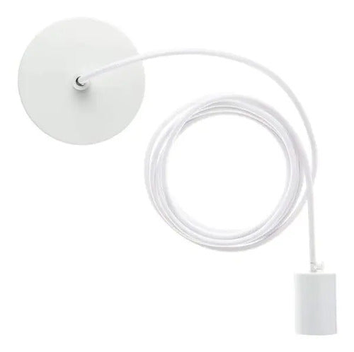 Pack Lampara Colgante Portalamparas Metal Vintage + Bombita