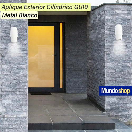 Aplique Exterior Jardin Gu10 Cilindrico Luz Metal