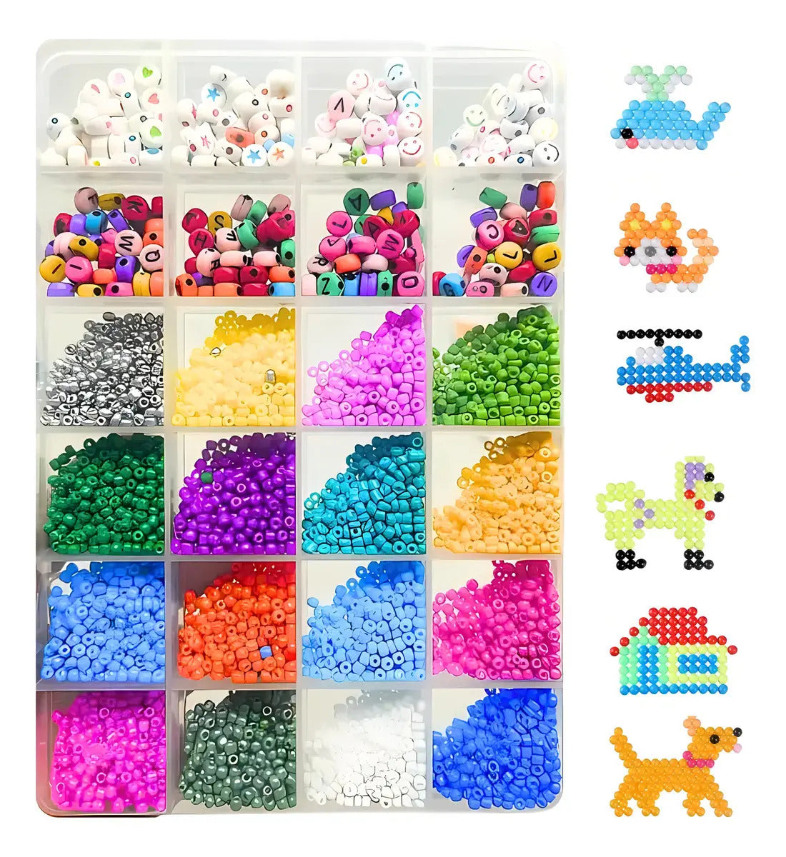 Kit de armado de pulseras Piccoly 1000 piezas con dijes y hilos