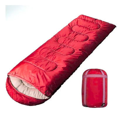 Saco De Dormir Outter Rectangular 180x75 Cm Con Capucha Color Rojo Ubicación Del Cierre Derecho